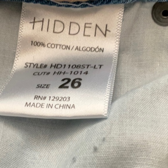 Hidden Tracey Light Wash Classic Clean Straight Jeans size 26 - Picture 7 of 10